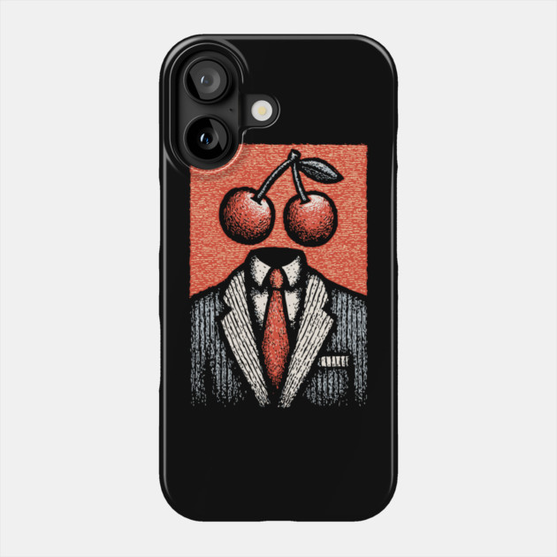 Minimalist Surreal Cherry Head Man Pop Art Phone Case by TuncGK