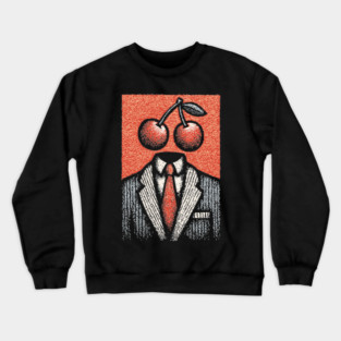 Minimalist Surreal Cherry Head Man Pop Art Crewneck Sweatshirt
