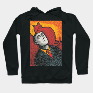 Surreal Art of a Man Dreaming of Cats Hoodie