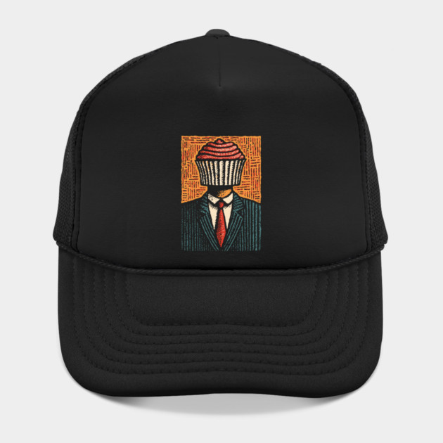 Surreal Cupcake Head Man in a Suit Artwork by TuncGK