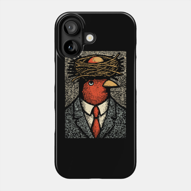 Modern Surrealist Illustration of a Bird Man Phone Case by TuncGK