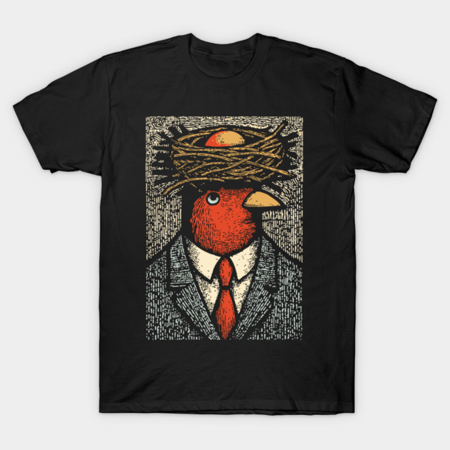 Modern Surrealist Illustration of a Bird Man T-Shirt by TuncGK