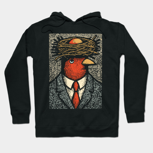 Modern Surrealist Illustration of a Bird Man Hoodie by TuncGK