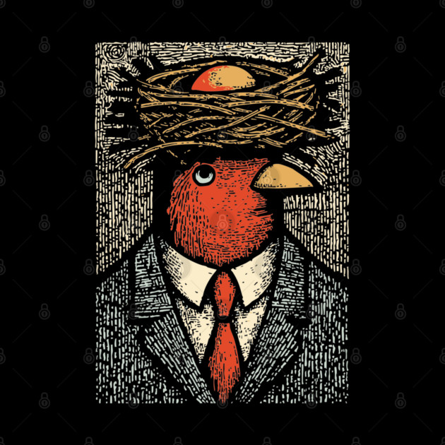 Modern Surrealist Illustration of a Bird Man by TuncGK
