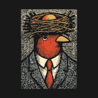 Modern Surrealist Illustration of a Bird Man T-Shirt