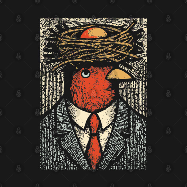 Modern Surrealist Illustration of a Bird Man by TuncGK