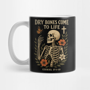 Dry Bones Come to Life Vintage Skeleton Art Mug