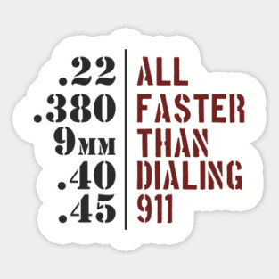 All Faster Than Dialing 911 Gun Rights Magnet
