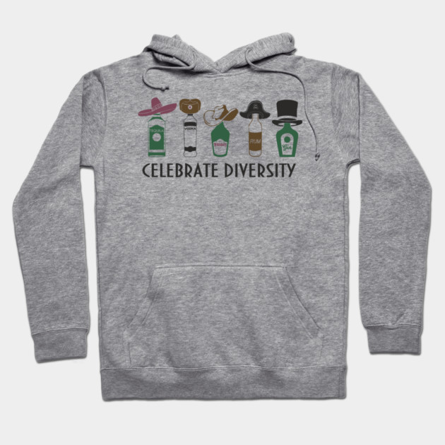 Celebrate Diversity Boozy Edition Alcohol Lover Hoodie by Anticorporati