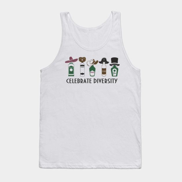 Celebrate Diversity Boozy Edition Alcohol Lover Tank Top by Anticorporati