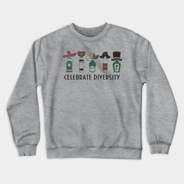 Celebrate Diversity Boozy Edition Alcohol Lover Crewneck Sweatshirt by Anticorporati