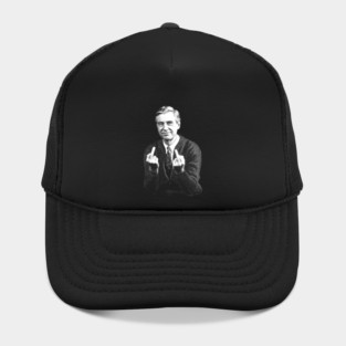 MIddle Finger  Mr. Rogers RETRO wgite Hat