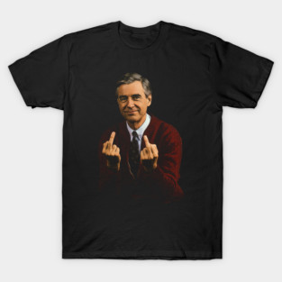 MIddle Finger  Mr. Rogers RETRO 90S T-Shirt