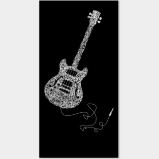White bass guitar Posters and Art