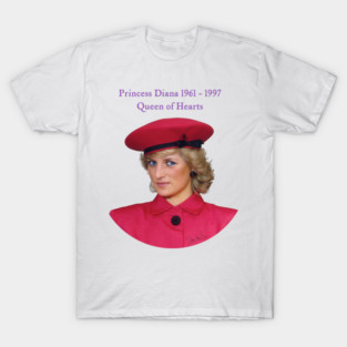 British Royalty Princess Diana Queen Of Hearts Portrait T-Shirt