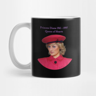 British Royalty Princess Diana Queen Of Hearts Portrait Mug