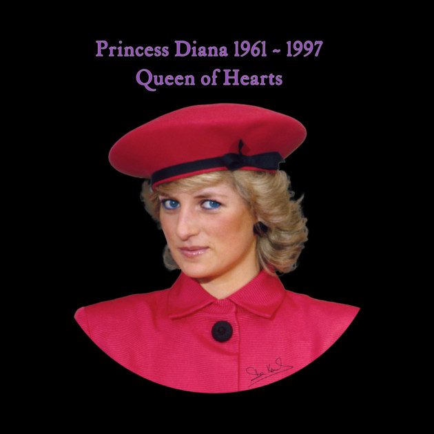 British Royalty Princess Diana Queen Of Hearts Portrait by Art2Wear