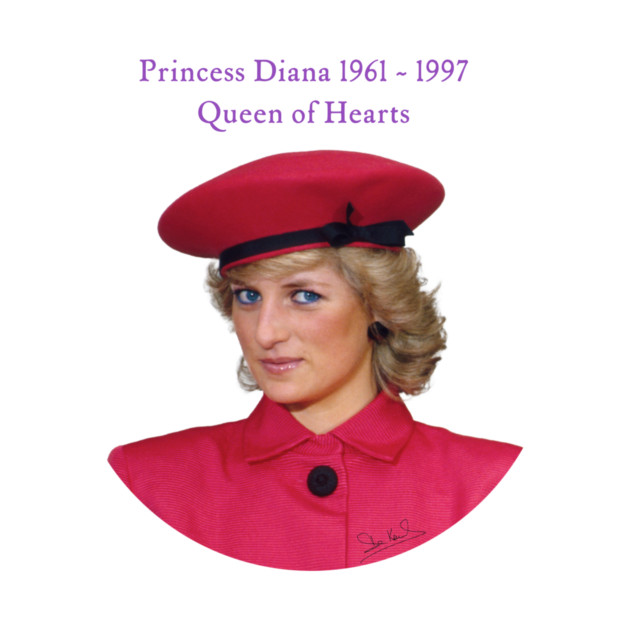 British Royalty Princess Diana Queen Of Hearts Portrait by Art2Wear