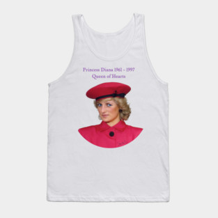 British Royalty Princess Diana Queen Of Hearts Portrait Tank Top