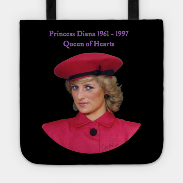 British Royalty Princess Diana Queen Of Hearts Portrait Tote by Art2Wear