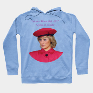 British Royalty Princess Diana Queen Of Hearts Portrait Hoodie