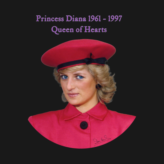 British Royalty Princess Diana Queen Of Hearts Portrait by Art2Wear