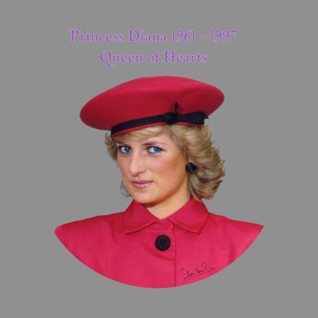 British Royalty Princess Diana Queen Of Hearts Portrait by Art2Wear