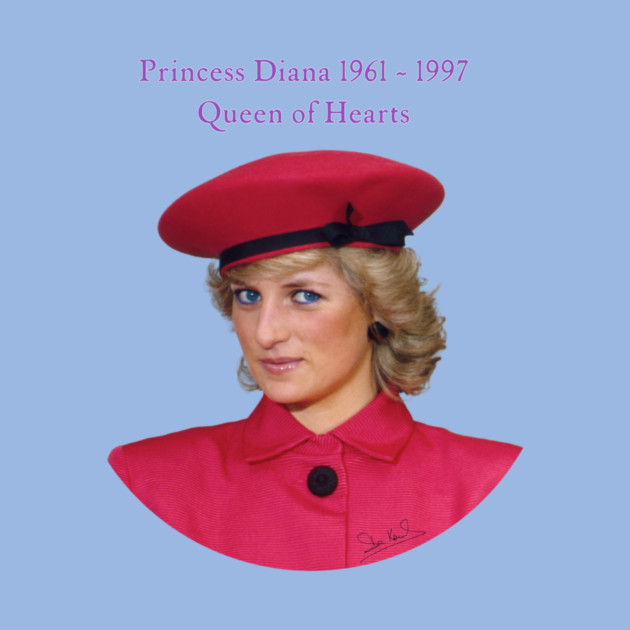 British Royalty Princess Diana Queen Of Hearts Portrait by Art2Wear