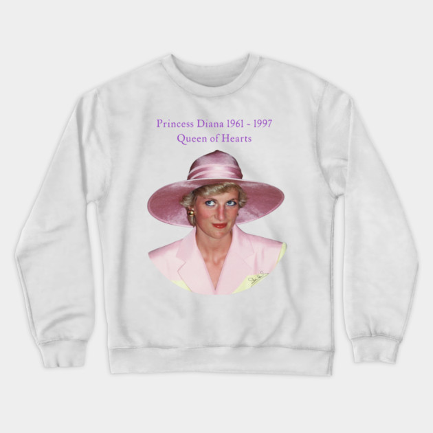 Princess Diana Portrait British Royal Fashion Crewneck Sweatshirt by Art2Wear