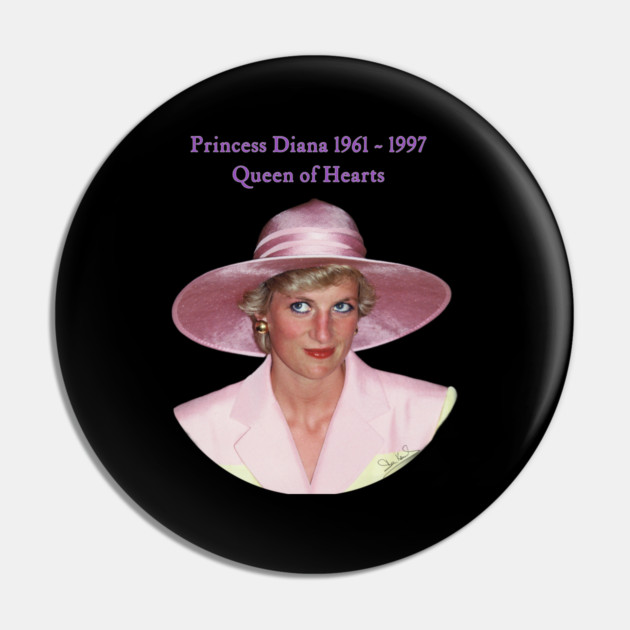 Princess Diana Portrait British Royal Fashion Pin by Art2Wear