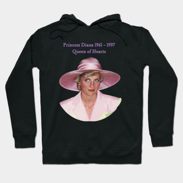 Princess Diana Portrait British Royal Fashion Hoodie by Art2Wear