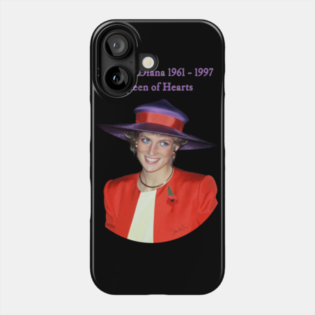Princess Diana Queen of Hearts Portrait Hong Kong Phone Case by Art2Wear