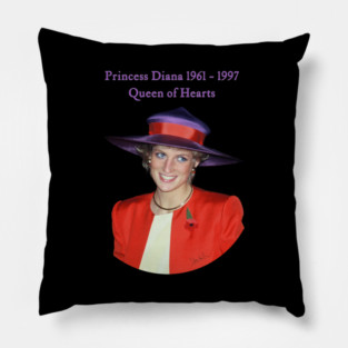 Princess Diana Queen of Hearts Portrait Hong Kong Pillow
