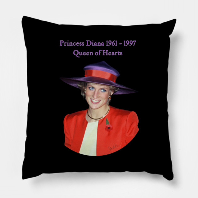 Princess Diana Queen of Hearts Portrait Hong Kong Pillow by Art2Wear