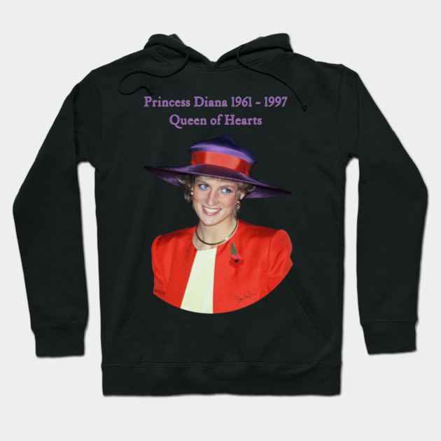 Princess Diana Queen of Hearts Portrait Hong Kong Hoodie by Art2Wear
