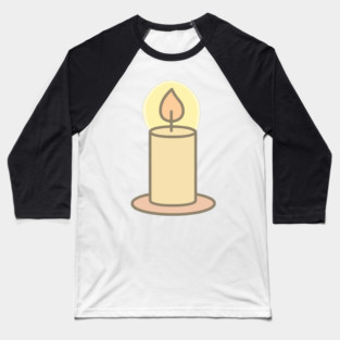 Minimal Cute Christmas Candle – Pastel Holiday Baseball T-Shirt