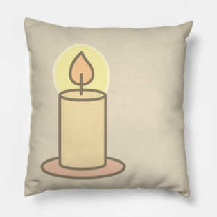Minimal Cute Christmas Candle – Pastel Holiday Pillow