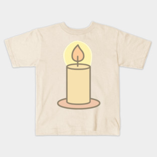 Minimal Cute Christmas Candle – Pastel Holiday Kids T-Shirt