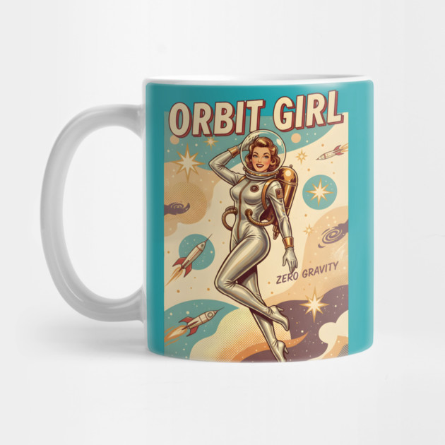 Retro Space Babe – 1950s Sci-Fi Pin-Up Astronaut “Orbit Girl” by Vintage Retro Prints by RDR Design