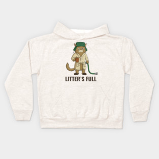Litter's Full Christmas Vacation Cat, Litters Full Cat, National Lampoon's Christmas Vacation Shitter's Full, Christmas Cat Kids Hoodie
