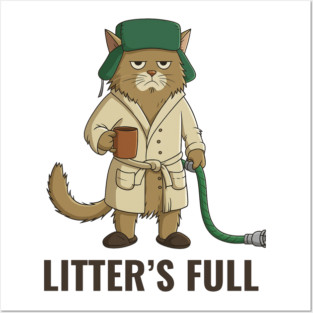 Litter's Full Christmas Vacation Cat, Litters Full Cat, National Lampoon's Christmas Vacation Shitter's Full, Christmas Cat Posters and Art