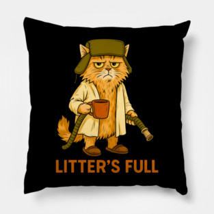 Litter's Full Christmas Vacation Cat, Litters Full Cat, National Lampoon's Christmas Vacation Shitter's Full, Christmas Cat Pillow