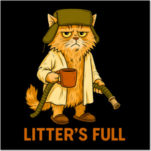 Litter's Full Christmas Vacation Cat, Litters Full Cat, National Lampoon's Christmas Vacation Shitter's Full, Christmas Cat Posters and Art