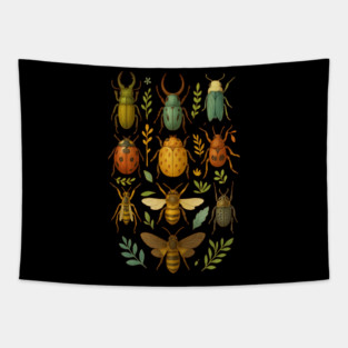 Vintage Insect Collection – Bug Lover Entomologist Nature Art Tapestry
