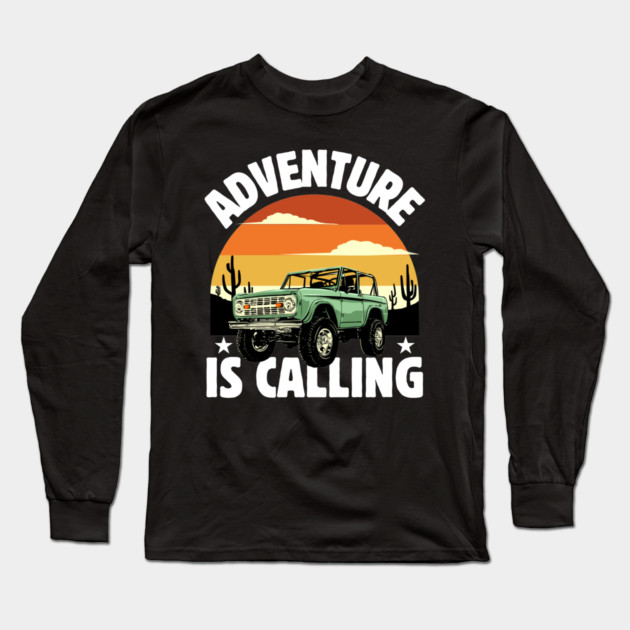 Adventure is Calling wanderlust Long Sleeve T-Shirt by Megadorim
