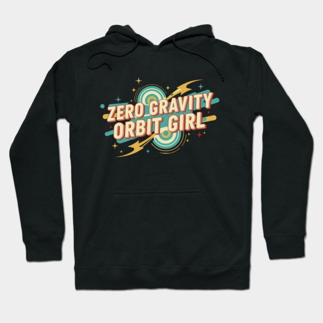 Zero Gravity – Retro Sci-Fi Typography Design | 1950s Pulp Style Hoodie by Vintage Retro Prints by RDR Design