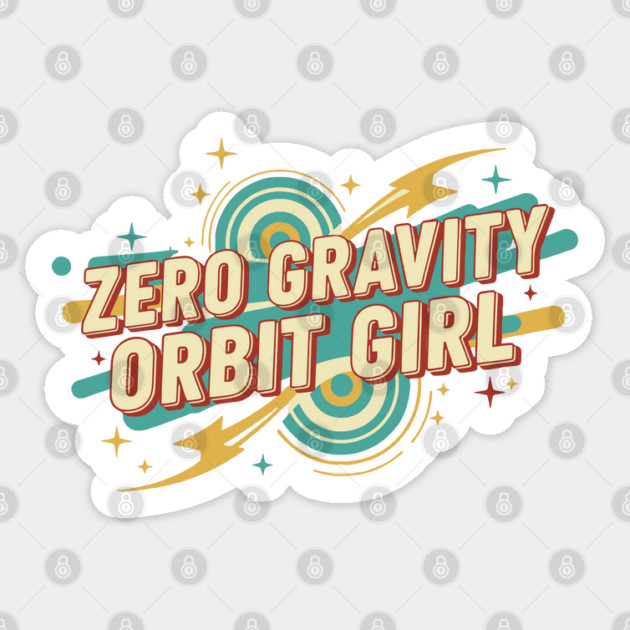 Zero Gravity – Retro Sci-Fi Typography Design | 1950s Pulp Style Sticker by Vintage Retro Prints by RDR Design