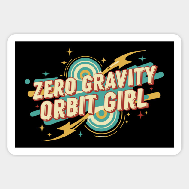 Zero Gravity – Retro Sci-Fi Typography Design | 1950s Pulp Style Magnet by Vintage Retro Prints by RDR Design