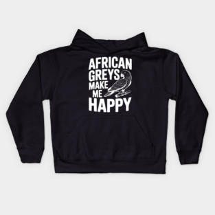 African Greys Make Me Happy Kids Hoodie