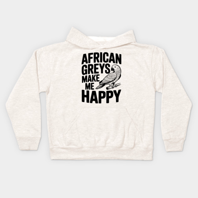 African Greys Make Me Happy Kids Hoodie by Frank Ring